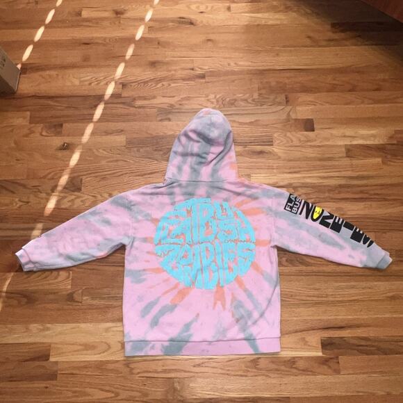 Flatbush Zombies FBZ Orange Sunshine Pullover Hoodie Pink Glorious Dead Sz Med - Picture 7 of 11